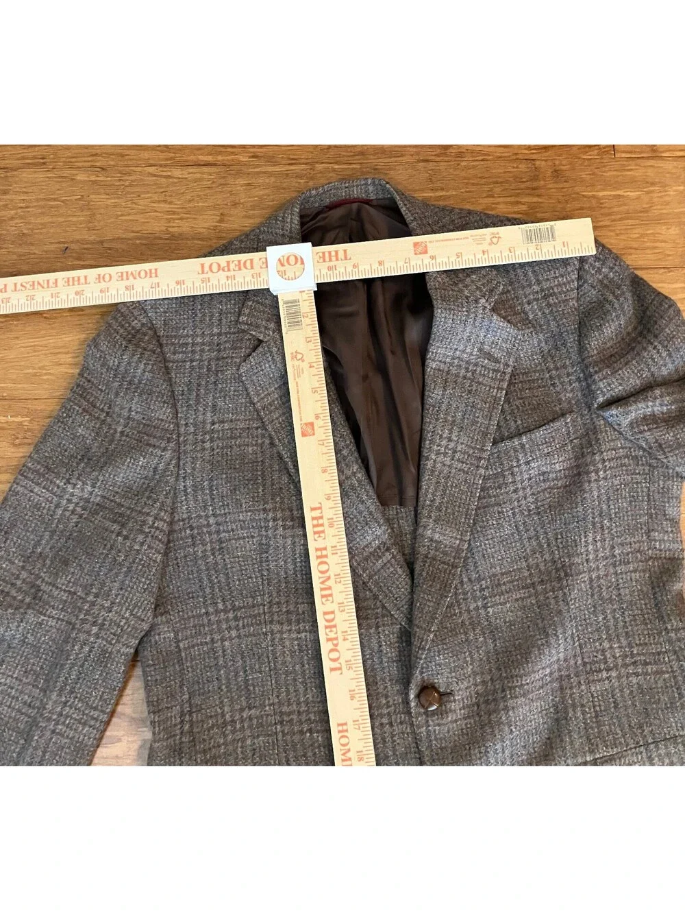 Vintage Hart Schaffner Marx Tweed Sport Coat Aprox 44R Brown Glen Plaid Wool
